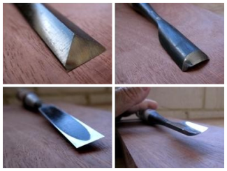 Photos of specialty chisels that are used for getting into corners or fr carving