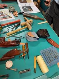 Picture of the tools used by Dale in his leatherworking