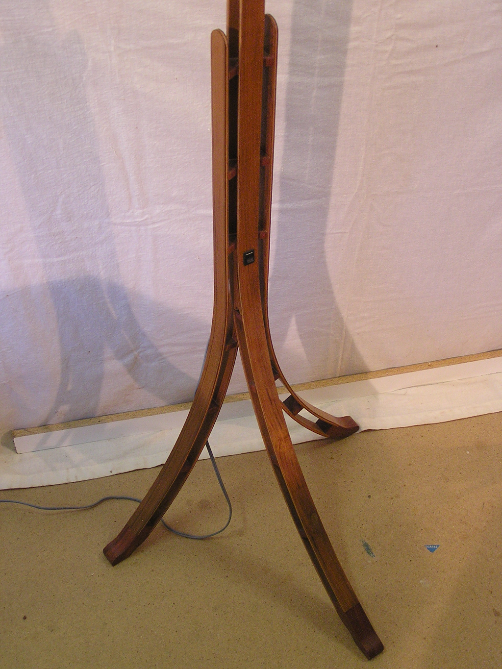 Closeup of the laminated legs from the front