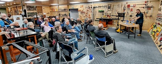 Timbecon Visit group watching Dane speak.