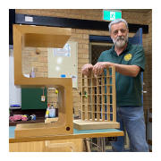 Photo showing Ian standing next to two of his torsion boxes