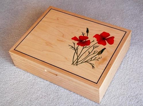 Box Lid with Poppy Inlay