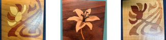 Marquetry examples of various types of flowers